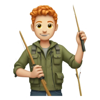 ginger teen fishing sticker