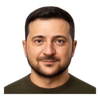 photorealistic emoji style portrait of Vladimir Zelensky with a confident expression sticker
