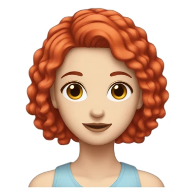 Short blue and red hair white girl sticker