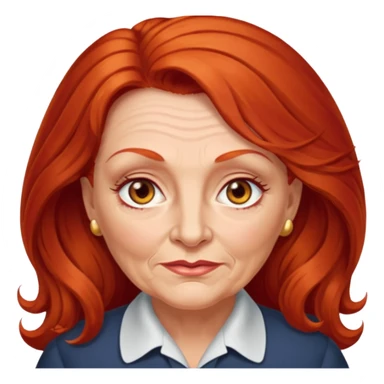 Heavy set older 50's long red hair women hazel eyes sticker