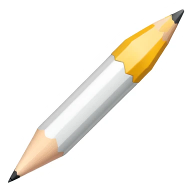 white colored pencil with a sharp tip sticker