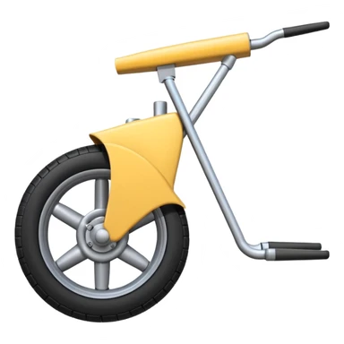 Emoji-style aircraft landing gear with a single wheel and strut, simplified design, clean lines, cartoon-like, isolated on white background, minimal shading sticker