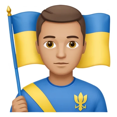 The Ukrainian man with flag sticker