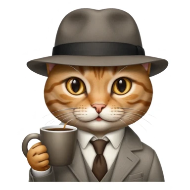 cat corleone mafia coffe sticker