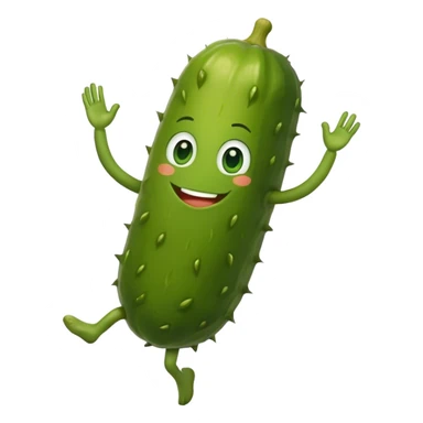 Pickle with face and arms and legs  sticker