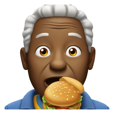 old black man eating burger sticker