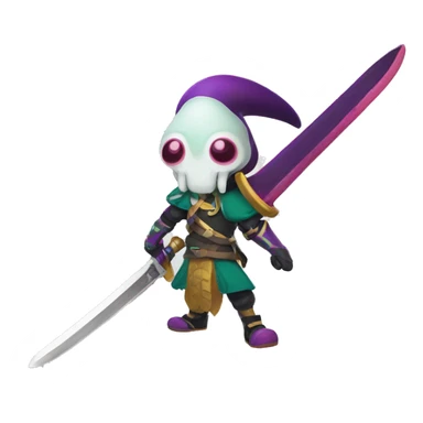 splatoon warrior squid with sword sticker