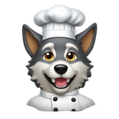 wolf wearing chef hat sticker