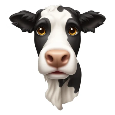Cow body and bernedoodle head  sticker