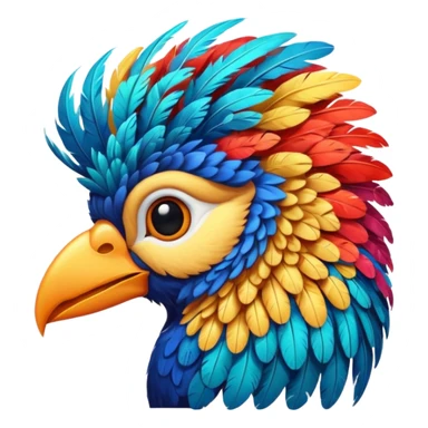 bird with curly hair sticker