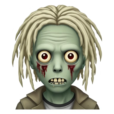 Emoji, Emo, zombie, locs written "CR" on his forehead  sticker