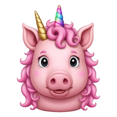 pig wearing unicorn horns sticker