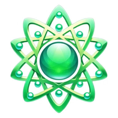 glitter green atomic symbol sticker
