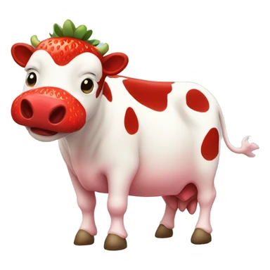 strawberry cow sticker