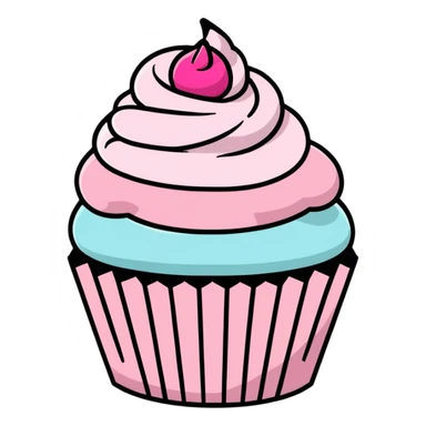 A cupcake with pink icing sticker