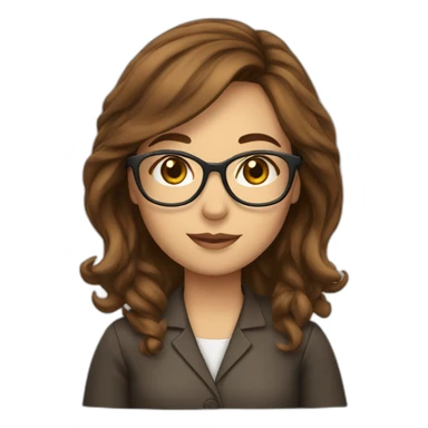 librarian, glasses, brown hair sticker