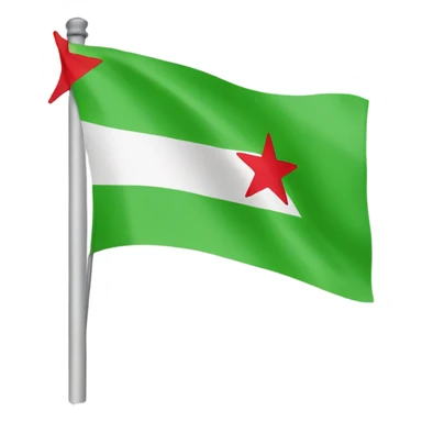 Green flag of syria with three red stars emoji icon sticker