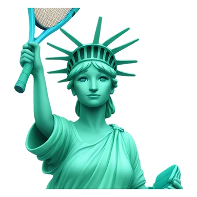 Statue of liberty playing tennis sticker
