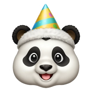 Panda with big party hat sticker