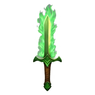 green flaming sword sticker