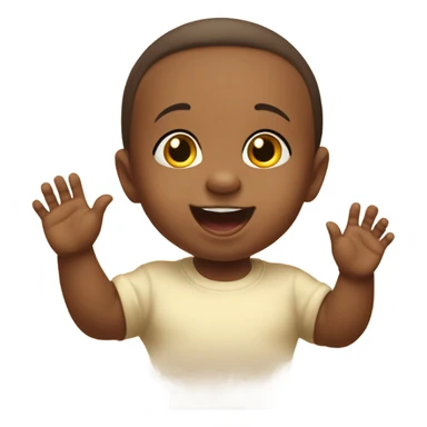 Baby saying hey mom and waving sticker