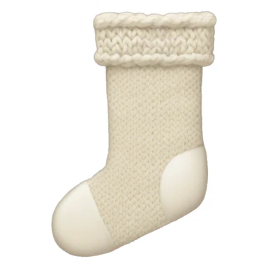 white and beige knit christmas stocking sticker