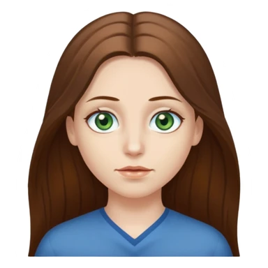 Im not pale but I'm whoite  I have greenish blue hazel eyes I have brown long hair middle part  sticker