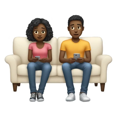 Boy and Girl laying on Couch watching on their phones  sticker