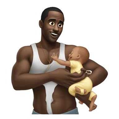 diddy holding baby oil  sticker