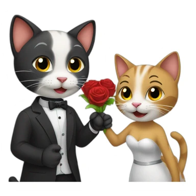 cats getting engaged sticker