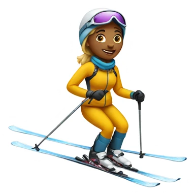 skiing woman sticker