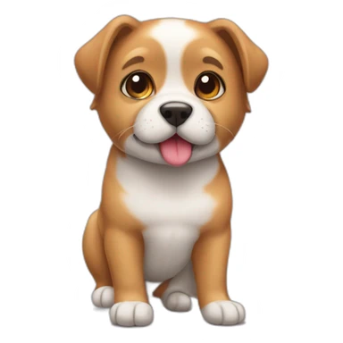 Un chien en dessous d'un chat sticker