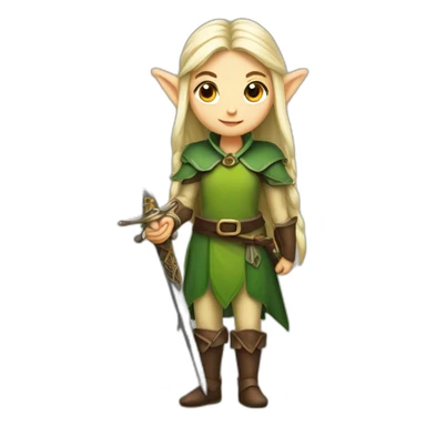 elf girl with sword sticker