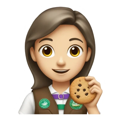 white girl scout selling cookie sticker