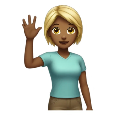 A girl with a raised hand  sticker