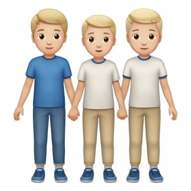 white family two boys, two boys, all same age, no parents, holding hands  sticker