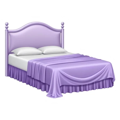 Light purple silk bed on a white bed frame sticker
