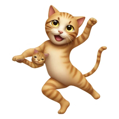 Baby & cat dancing  sticker