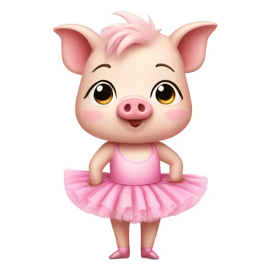 sweet pig wearing ballet skirt  sticker