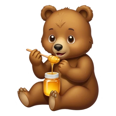 bear eating honey sticker