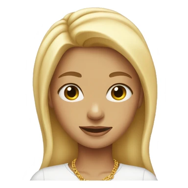 blonde girl wearing a necklace sticker