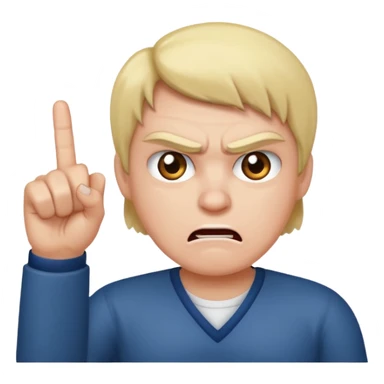 angry emoji and middle finger sticker