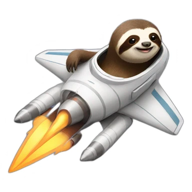 sloth on rocketship sticker