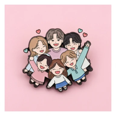kpop friendship brooch, cute, expressive, minimal sticker
