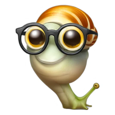 Female snail with glasses drinking a cocktail sticker