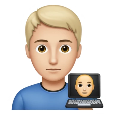 an icon of a person with a small computer chip next to him sticker