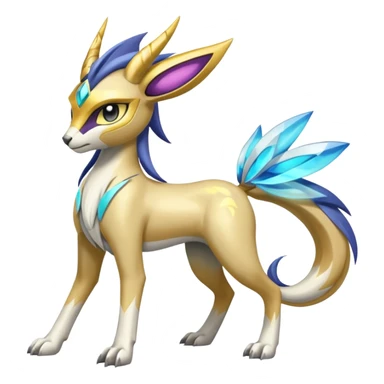 Colorful Futuristic Meloetta-Manectric-Solgaleo-Raikou-Pokémon-Digimon-Fakémon-fusion-hybrid-creature sticker