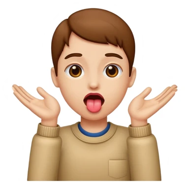 tounge out with hands to the side sticker