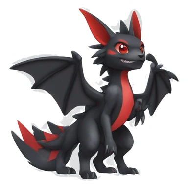 Anthro Cute cool black red nargacuga animal hybrid Fakemon full body sticker