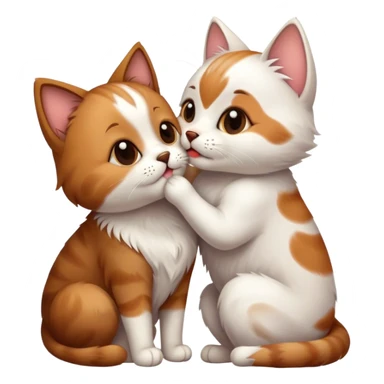 A dog kissing a cat sticker